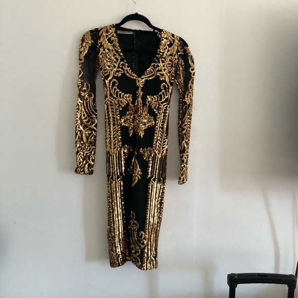 Black and gold sequin dress - Picture 2 of 6